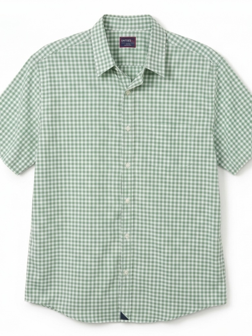 UNTUCKit Green Gingham Short-Sleeve Shirt Large Like New
